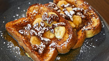 Banana Fosters French Toast at Meril