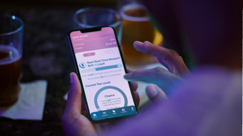Person playing on PENN Play app