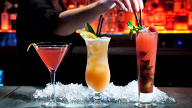 row of drinks