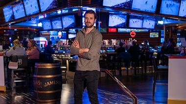 Shea Theodore at Knight Time Hockey Bar