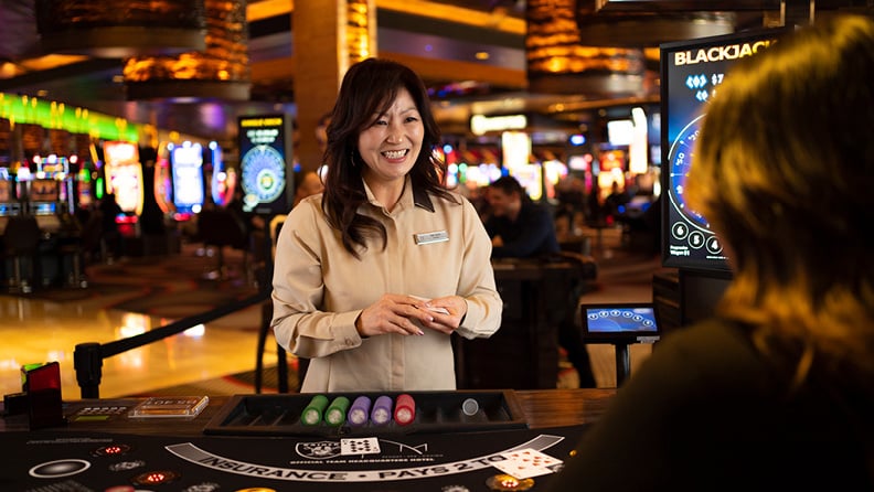 woman at casino table